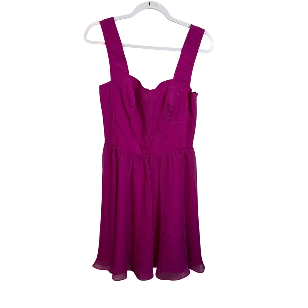 Guess Peyton Raspberry Pink Corset Fit Flare Dress GDEMP145 Womens 10 NWT